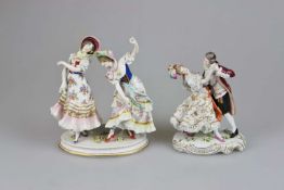 Zwei Figurengruppen, wohl Frankenthal, 20. Jh.