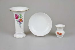 3 Teile KPM, 2 Vasen und eine Schale