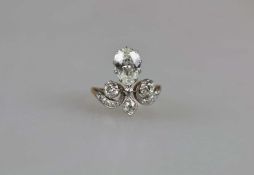 Ring mit 15 Diamanten, 14K Roségold u. Platin