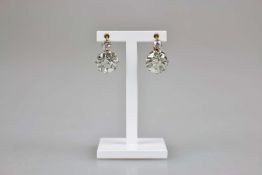 Paar Ohrhänger mit 4 Diamanten, 14K Roségold