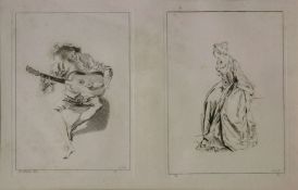Nach Jean-Antoine WATTEAU (1684-1721), paar Radierungen