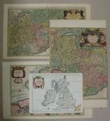 4 kol. Kupferstichkarten