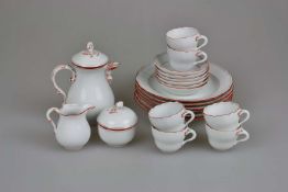 Meissen, Mokkaservice für 6 Pers., Koralle