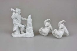 Drei Weißporzellanfiguren, KPM u. Fürstenberg