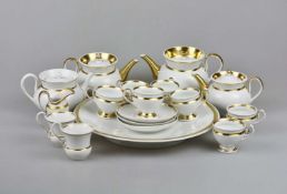 KPM Berlin, Restservice, 18 Teile, Weißporzellan mit Goldrand