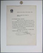 Autograph Francisco Franco, Seltene Urkunde