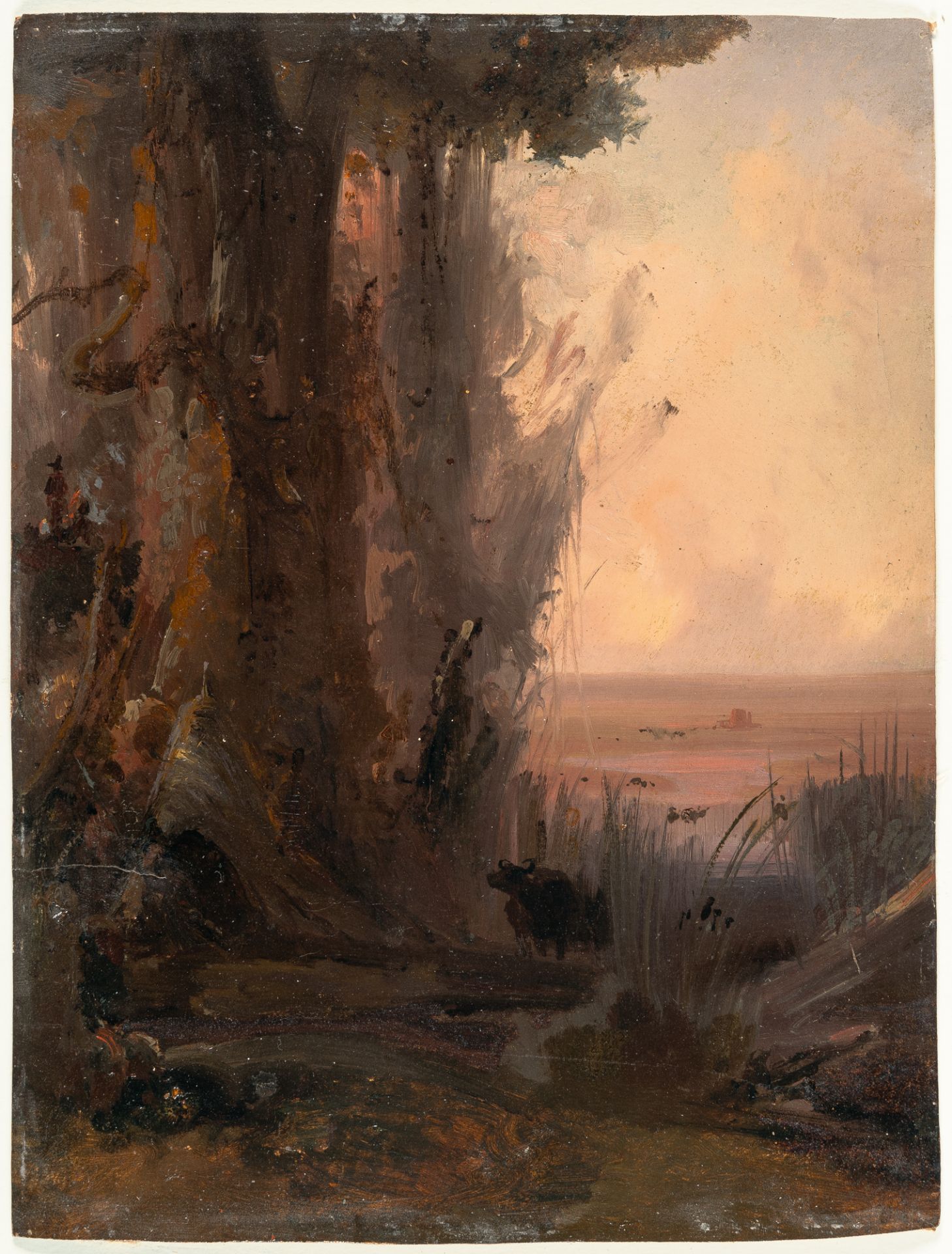 Friedrich Otto Georgi (1819 Leipzig - Dresden 1874) – Landschaft in den Pontinischen Sümpfen mit Was - Bild 2 aus 3