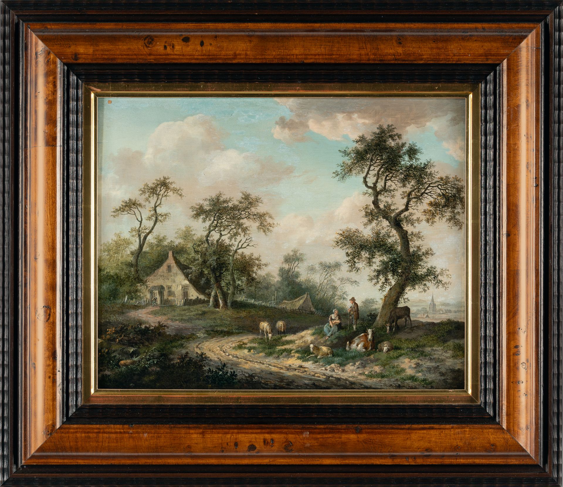 Fredericus Theodorus Renard (1778 Leiden - ? 1820) – Sommerlandschaft mit Hirtenfamilie und Viehherd - Bild 4 aus 4