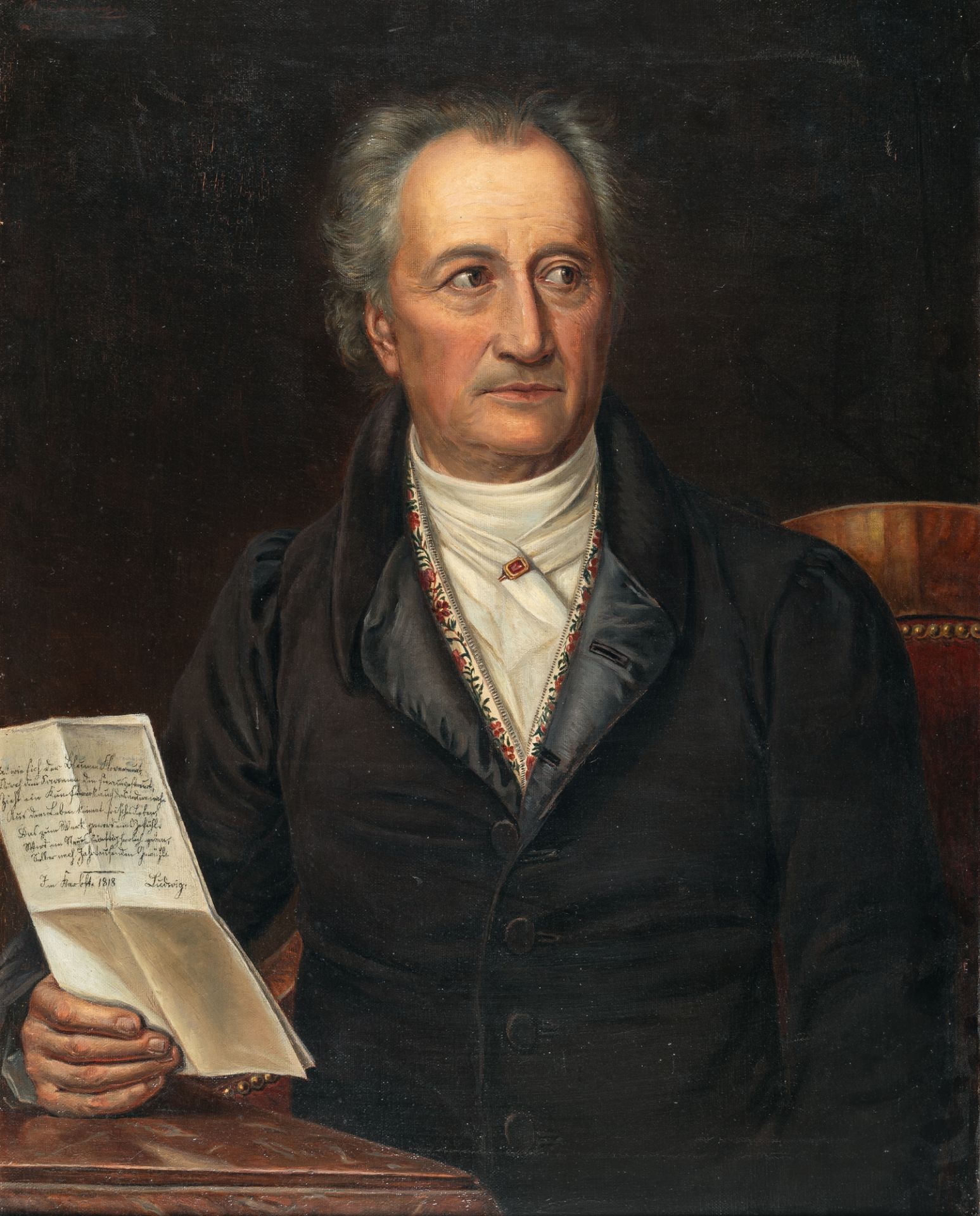 Maximilian Ludwig Lanninger (1863 Würzburg – ?) – Johann Wolfgang von Goethe (Kopie nach Joseph Karl