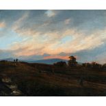 Carl Robert Kummer (1810 - Dresden - 1889) – Weite Landschaft in der Abendröte