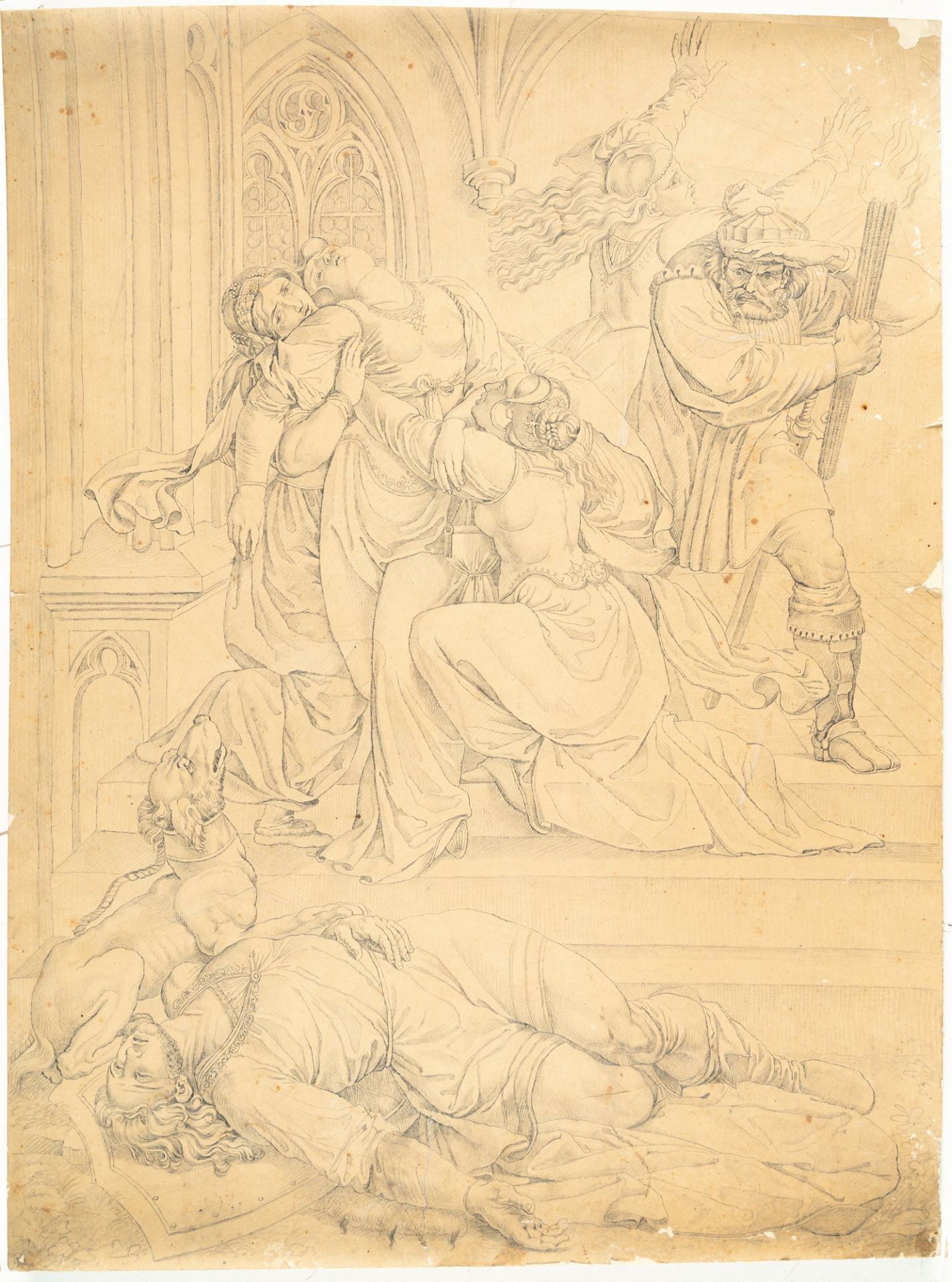 Peter von Cornelius (1783 Düsseldorf - Berlin 1867) – Kriemhild erblickt die Leiche Siegfrieds - Bild 2 aus 3