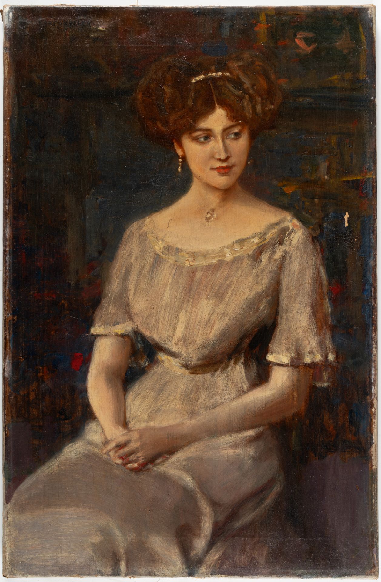 Albert von Keller (1844 Gais - München 1920) – Porträt der Baronin Elisabeth von Wichmann - Bild 2 aus 3