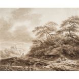 August Friedrich Rauscher (1754 - Coburg - 1808) – Landschaft mit Bauern auf einem Weg