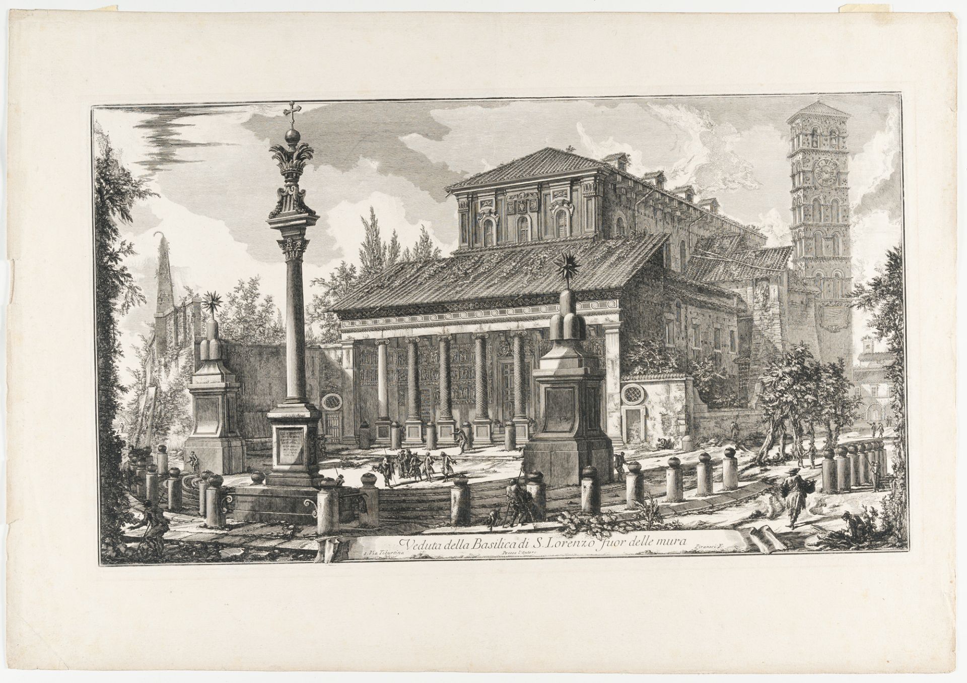 Giovanni Battista Piranesi (1720 Venedig - Rom 1778) – Veduta della Basilica di S. Lorenzo fuori del - Bild 2 aus 3
