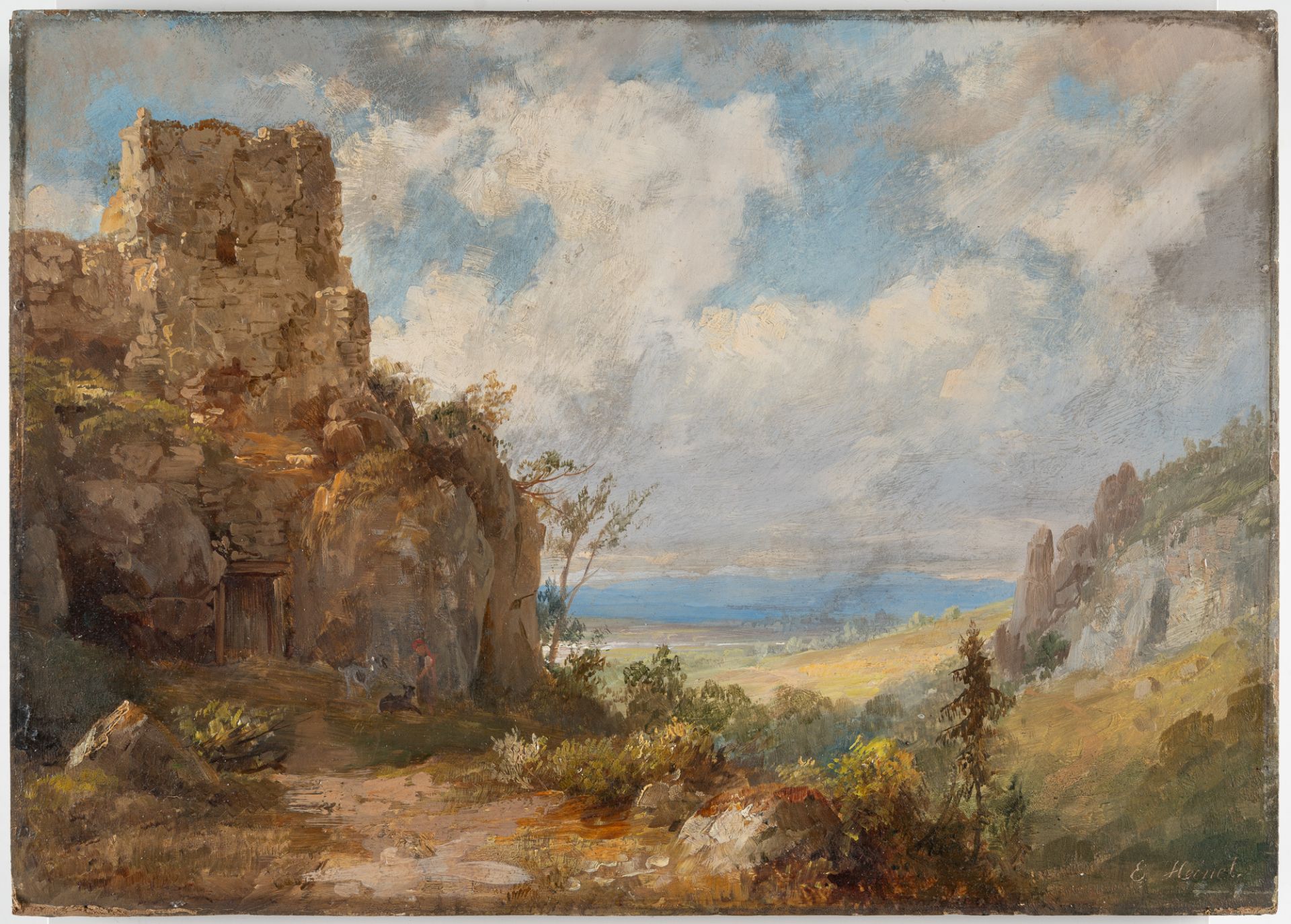 Johann Philipp Heinel (1800 Bayreuth - München 1843) – Felsige Landschaft mit Ruine - Bild 2 aus 3