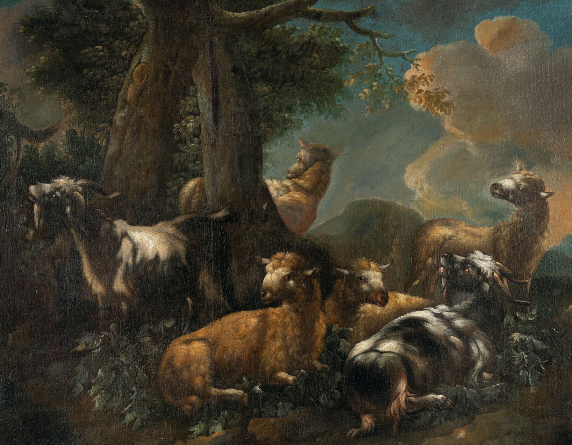 Philipp Peter Roos (Zugeschrieben) (1657 Sankt Goar – Rom 1706) – Schafe und Ziegen in einer Landsch