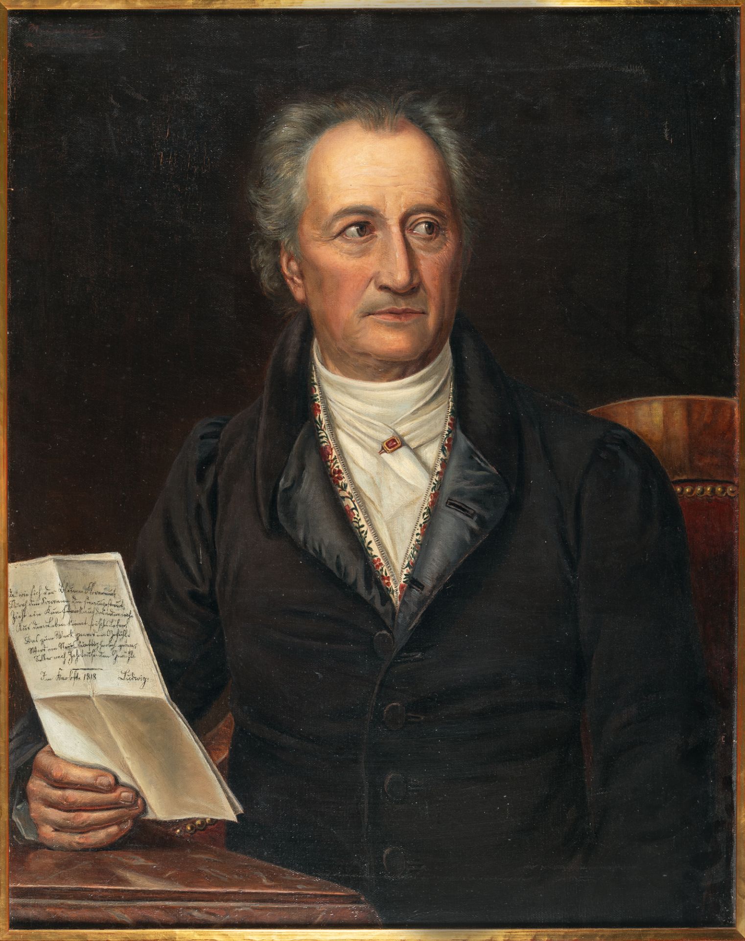 Maximilian Ludwig Lanninger (1863 Würzburg – ?) – Johann Wolfgang von Goethe (Kopie nach Joseph Karl - Image 2 of 3