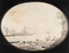 Christoph Heinrich Kniep (1755 Hildesheim - Neapel 1825) – Blick auf den Hafen von Neapel mit dem Ve
