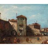 Francesco Guardi (Nachfolge) (1712 - Venedig - 1793) – Geschäftige Szene auf einem venezianischen Pl