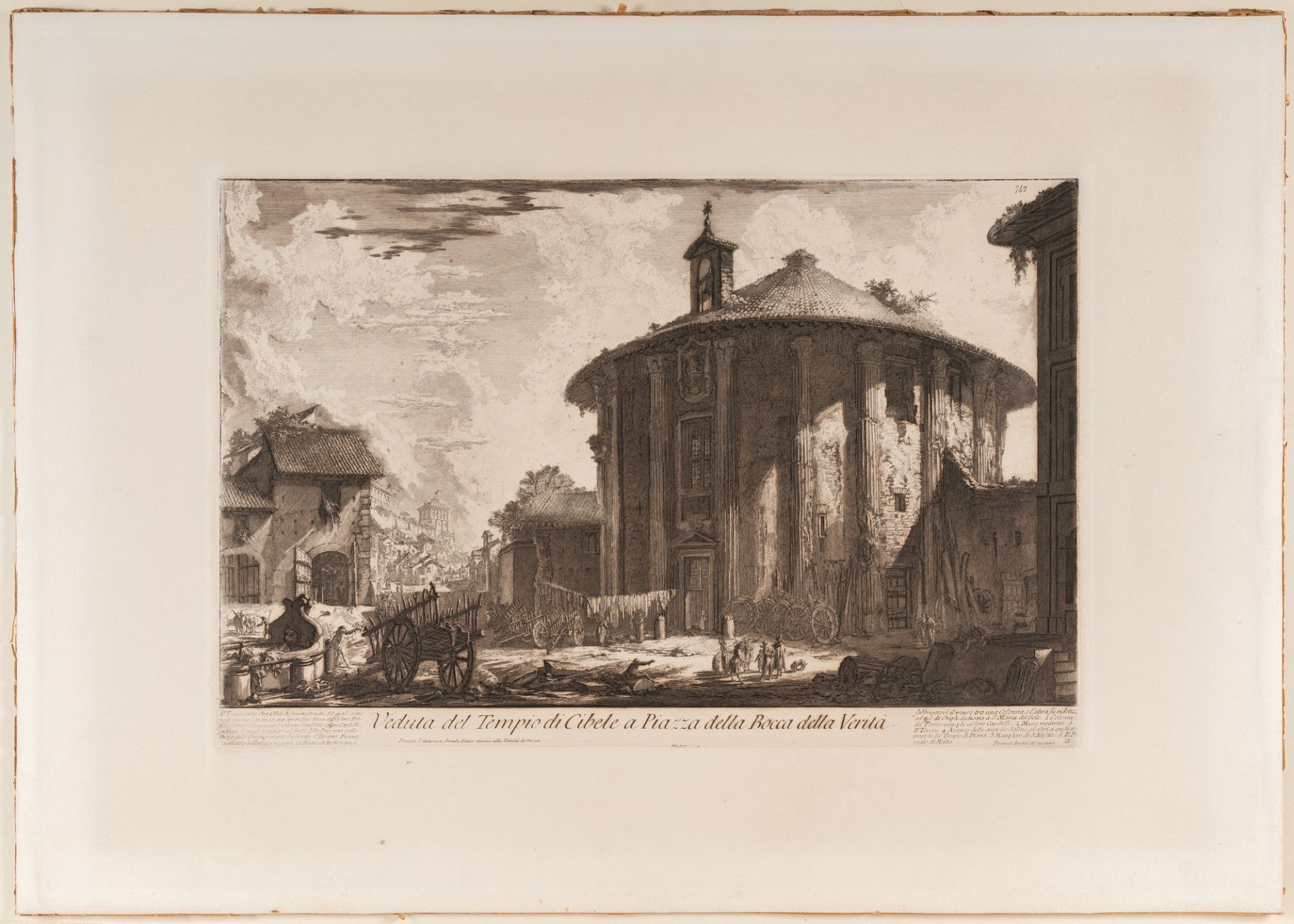 Giovanni Battista Piranesi (1720 Venedig - Rom 1778) – Veduta del Tempio di Cibele a Piazza della Bo - Bild 2 aus 3