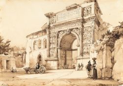 Achille Vianelli (1803 Porto Maurizio - Benevent 1894) – Trajansbogen von Benevent