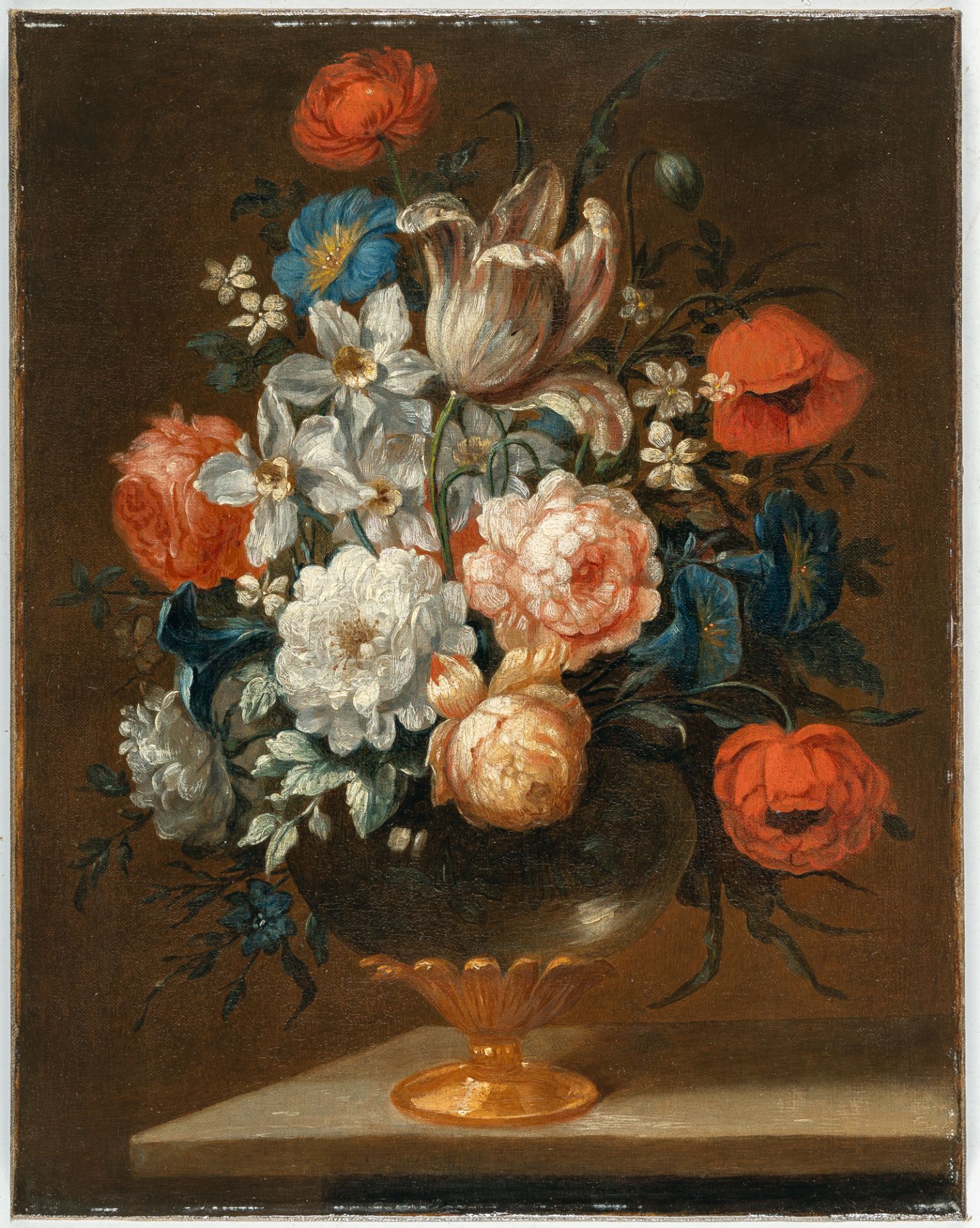 Antoine Monnoyer (1670 Paris – Saint-Germain-en-Laye 1747) – Sommerliches Bouquet in Glasvase - Image 2 of 4