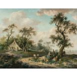 Fredericus Theodorus Renard (1778 Leiden - ? 1820) – Sommerlandschaft mit Hirtenfamilie und Viehherd