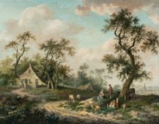 Fredericus Theodorus Renard (1778 Leiden - ? 1820) – Sommerlandschaft mit Hirtenfamilie und Viehherd