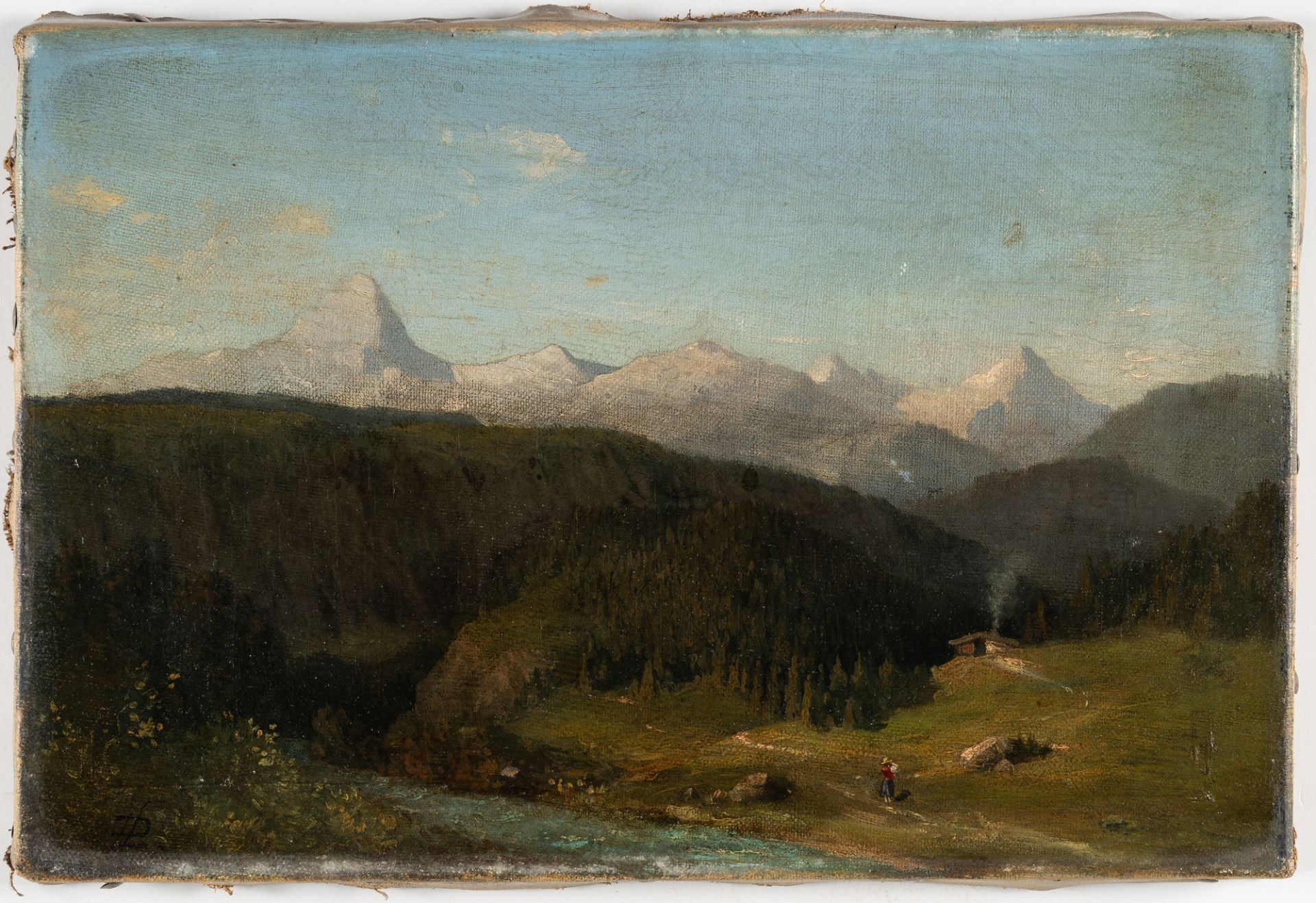 Dietrich Langko (1819 Hamburg - München 1896) – Gebirgsbach in den Alpen - Bild 2 aus 3