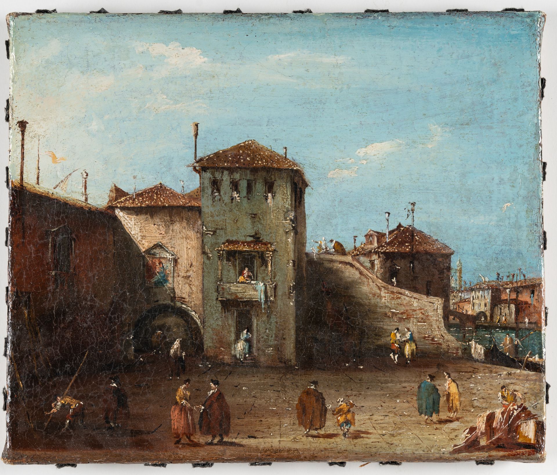 Francesco Guardi (Nachfolge) (1712 - Venedig - 1793) – Geschäftige Szene auf einem venezianischen Pl - Bild 2 aus 3