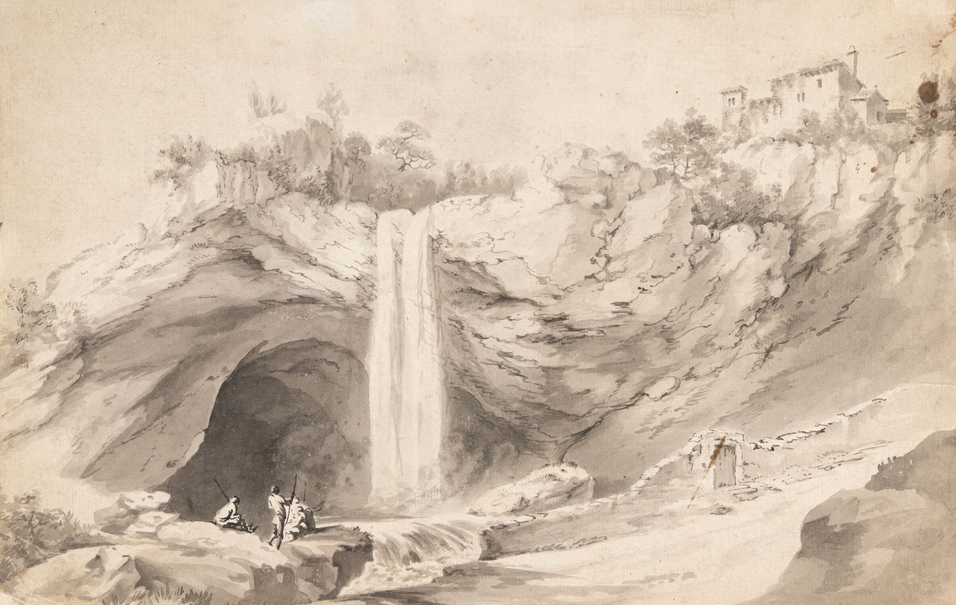 Deutsch oder Italienisch – Wasserfall in felsiger Landschaft