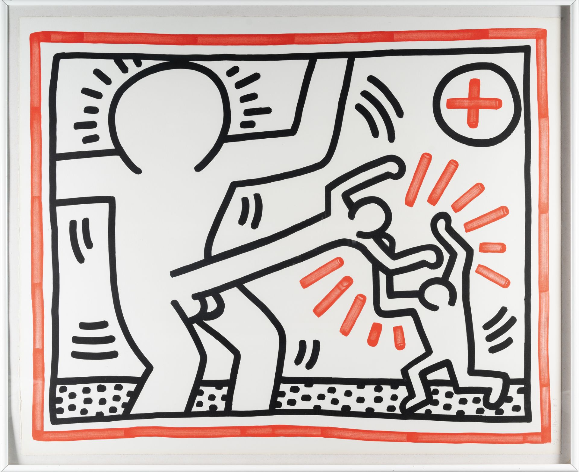 Keith Haring (1958 Reading/Pennsylvania - New York 1990) – Ohne Titel (Jealousy) aus: Three lithogra - Bild 4 aus 4