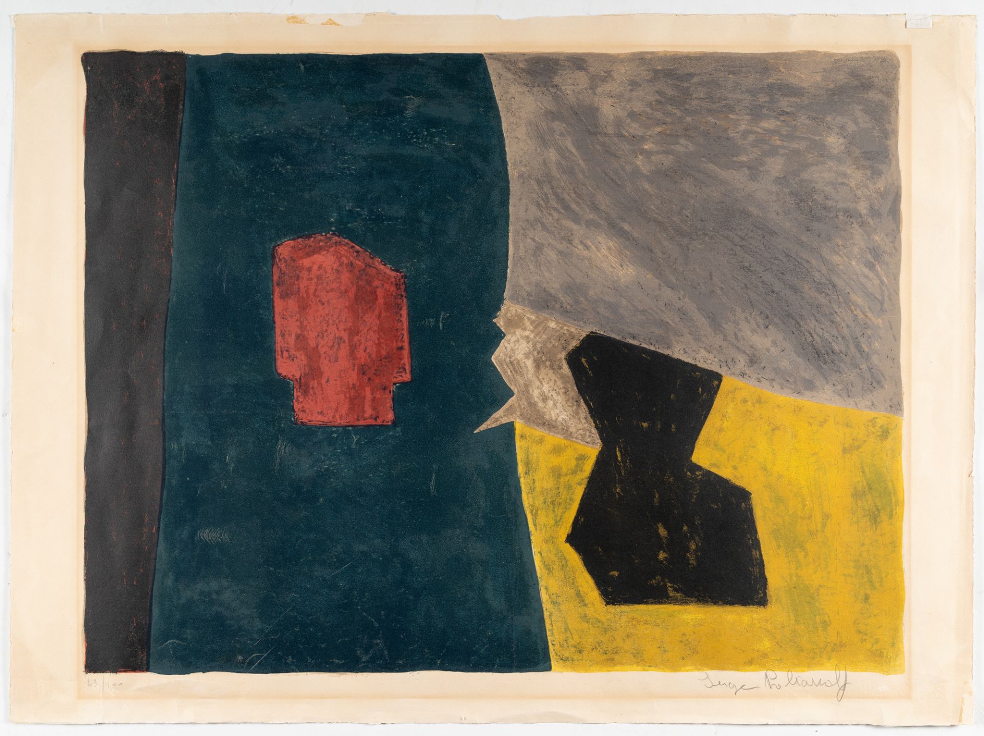 Serge Poliakoff (1900 Moskau - Paris 1969) – Composition bleue, jaune et grise - Bild 2 aus 3