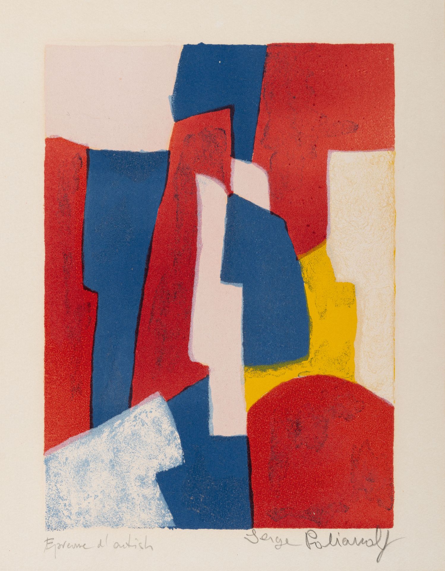 Serge Poliakoff (1900 Moskau - Paris 1969) – Composition bleue, rouge et rose