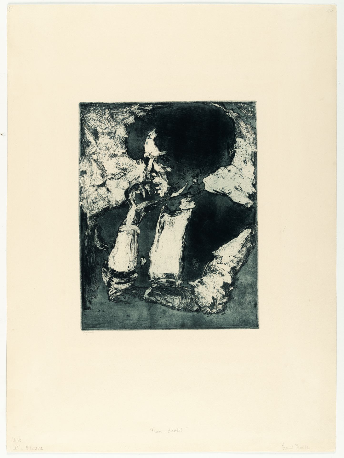 Emil Nolde (1867 Nolde - Seebüll 1956) – Frau mit dunklem Haar - Bild 2 aus 3