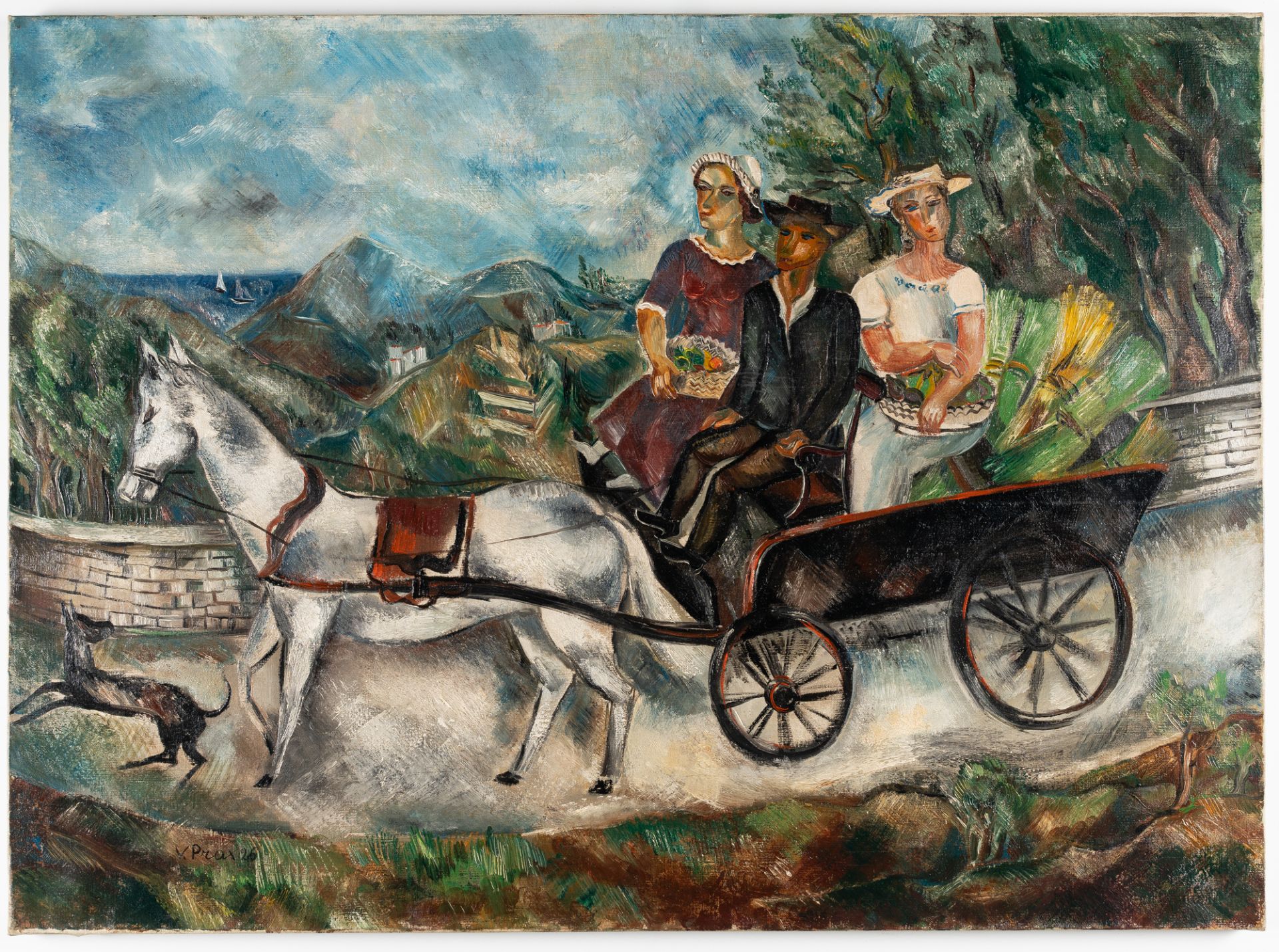 Valentine Prax (1897 Bône/Algerien – Paris 1981) – Kutschfahrt auf südlichem Höhenweg - Bild 2 aus 3