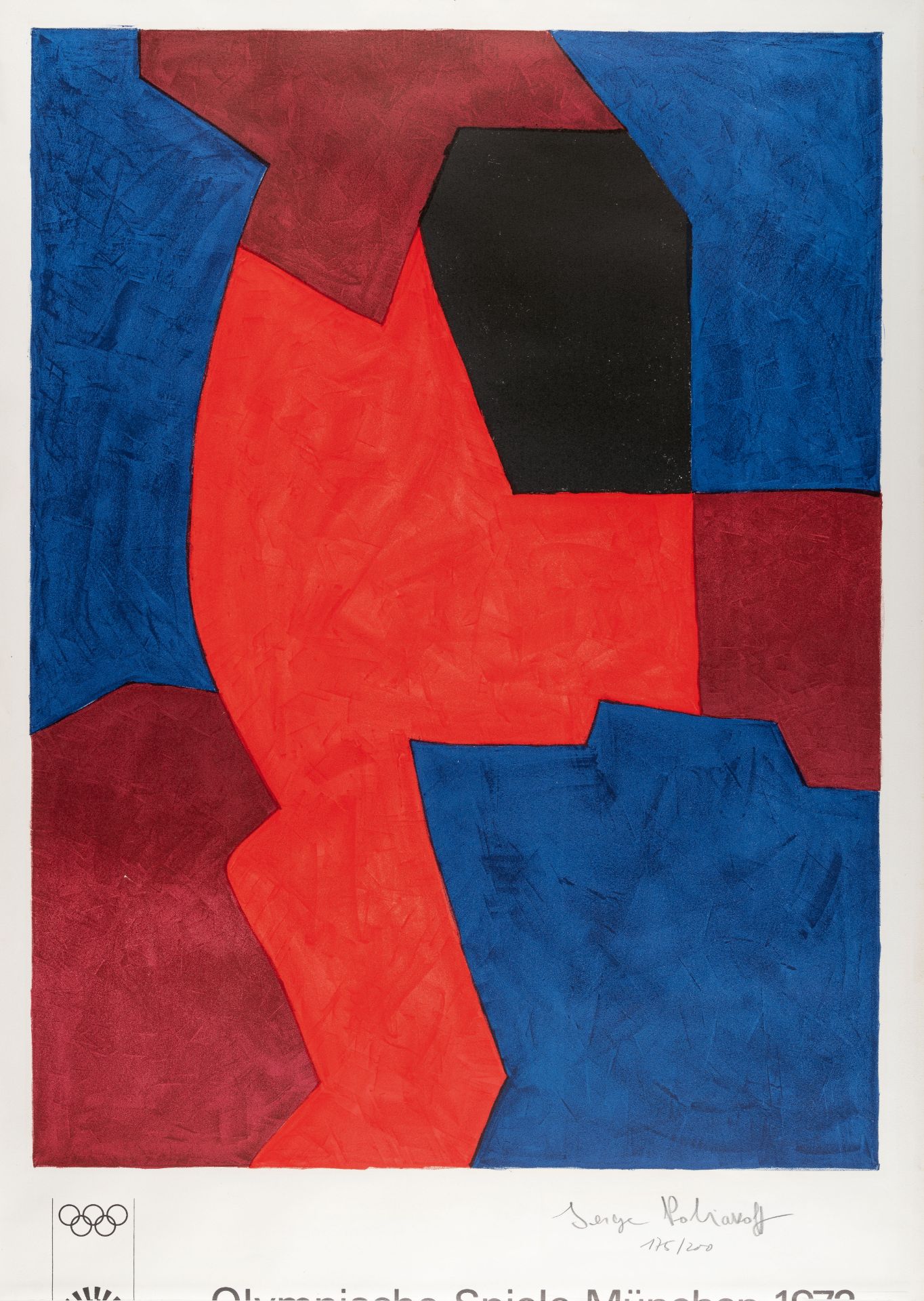 Serge Poliakoff (1900 Moskau - Paris 1969) – Composition bleue, rouge et noire