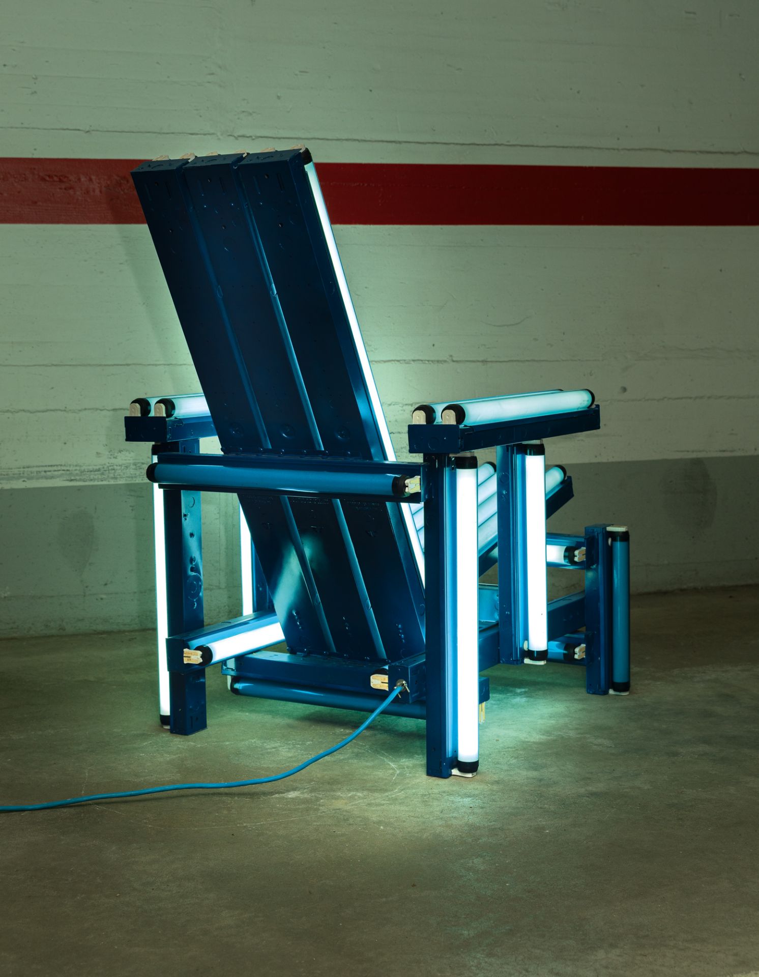 Iván Navarro (1972 Santiago de Chile) – Blue Electric Chair - Image 6 of 6