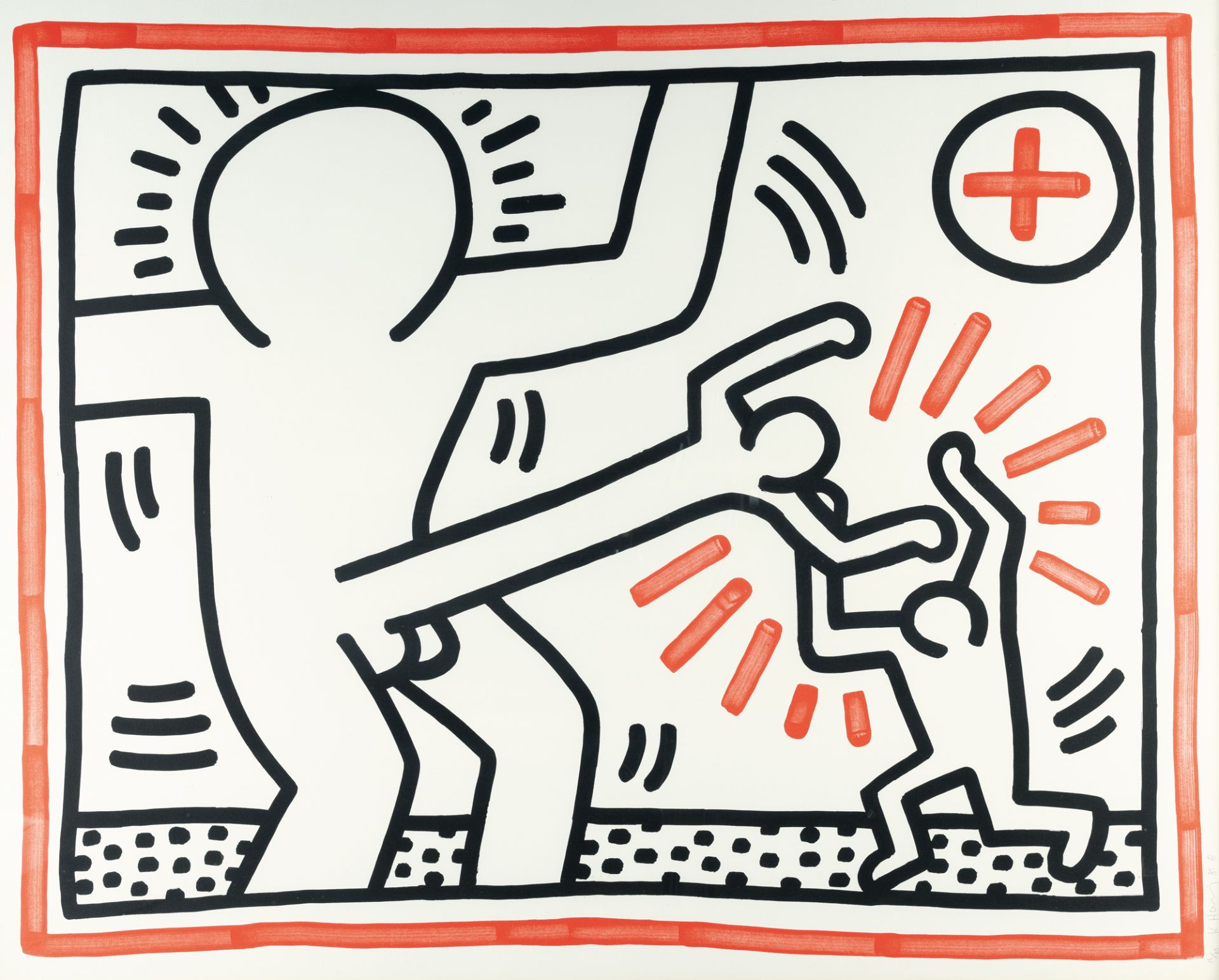 Keith Haring (1958 Reading/Pennsylvania - New York 1990) – Ohne Titel (Jealousy) aus: Three lithogra