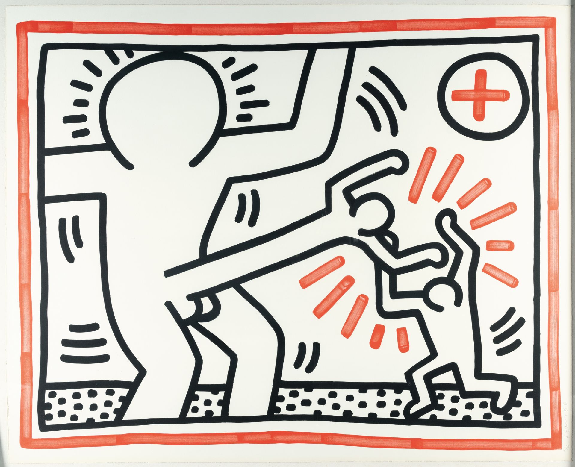 Keith Haring (1958 Reading/Pennsylvania - New York 1990) – Ohne Titel (Jealousy) aus: Three lithogra - Bild 2 aus 4