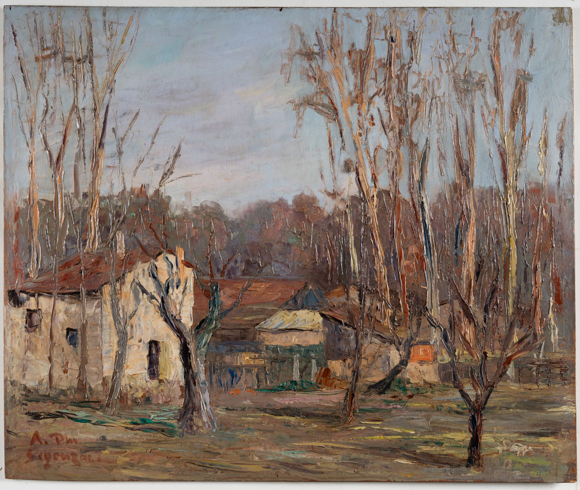 André Dunoyer De Segonzac (1884 Boussy-Saint-Antoine – Paris 1974) – „Paysage à Cognac (Charente)“ - Bild 2 aus 3