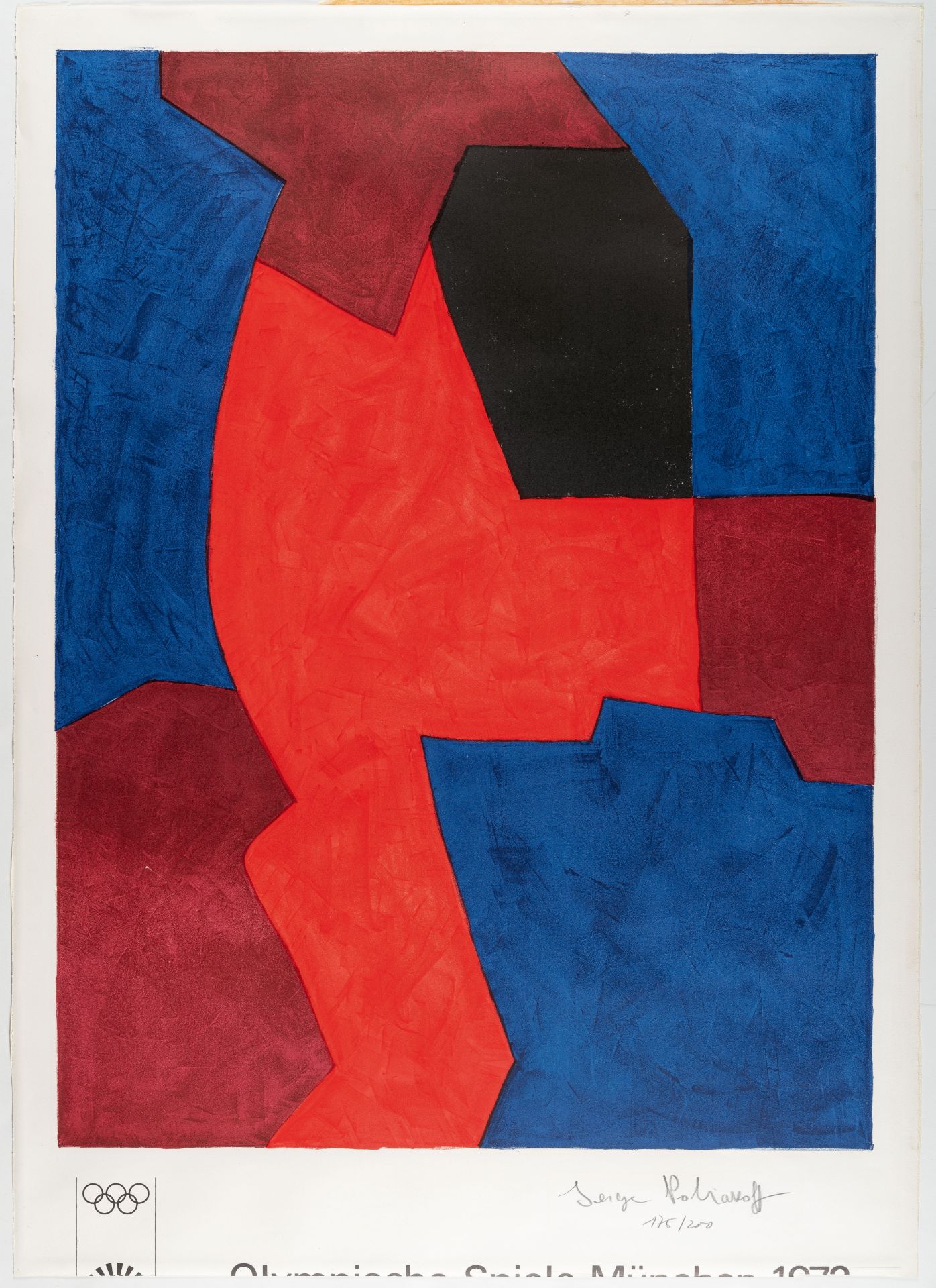 Serge Poliakoff (1900 Moskau - Paris 1969) – Composition bleue, rouge et noire - Image 2 of 3