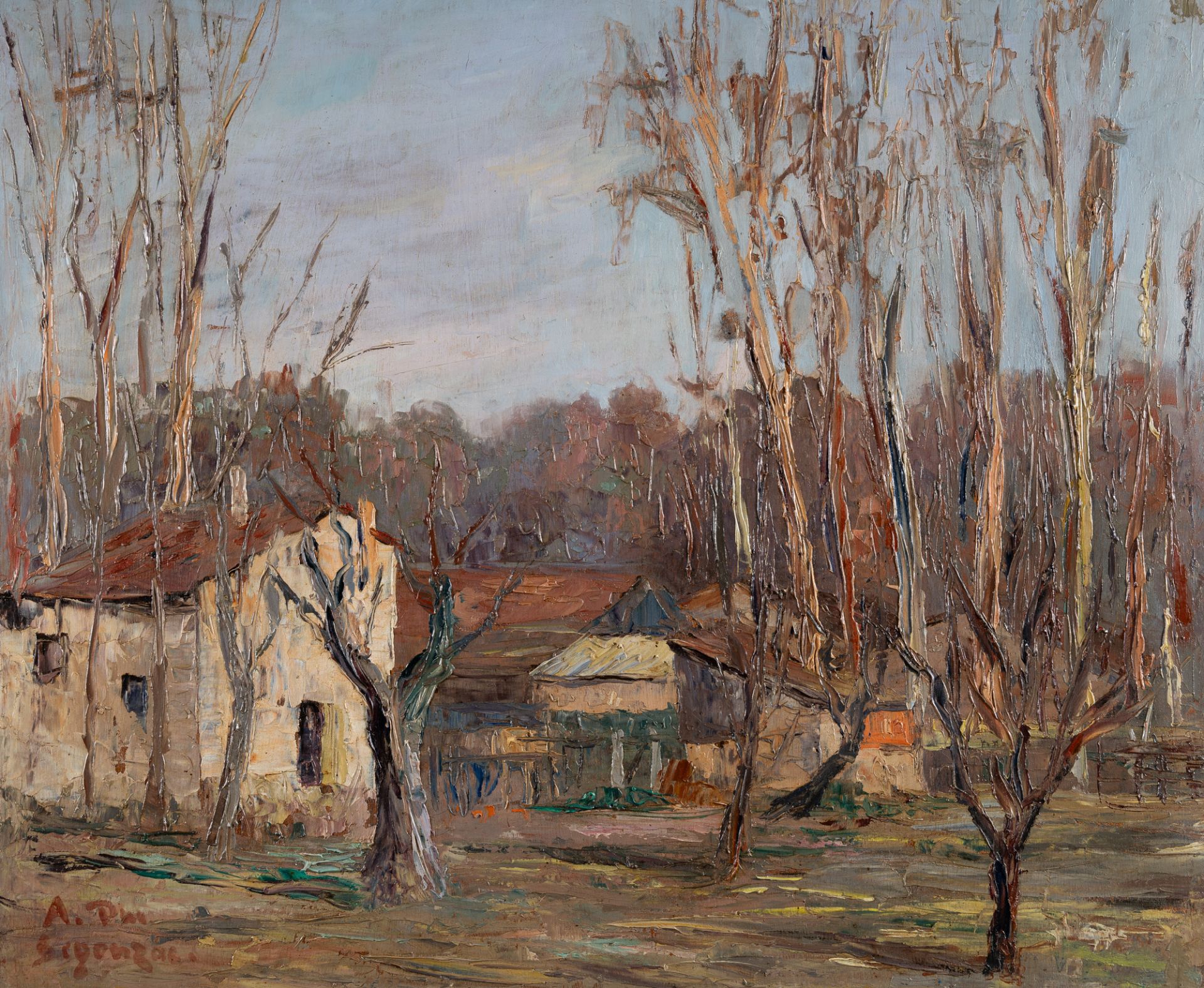 André Dunoyer De Segonzac (1884 Boussy-Saint-Antoine – Paris 1974) – „Paysage à Cognac (Charente)“