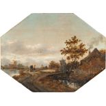 Jacob van Ruisdael (Nachfolge) (1628/29 Haarlem – Amsterdam 1682) – Flusslandschaft mit Gittertor zu