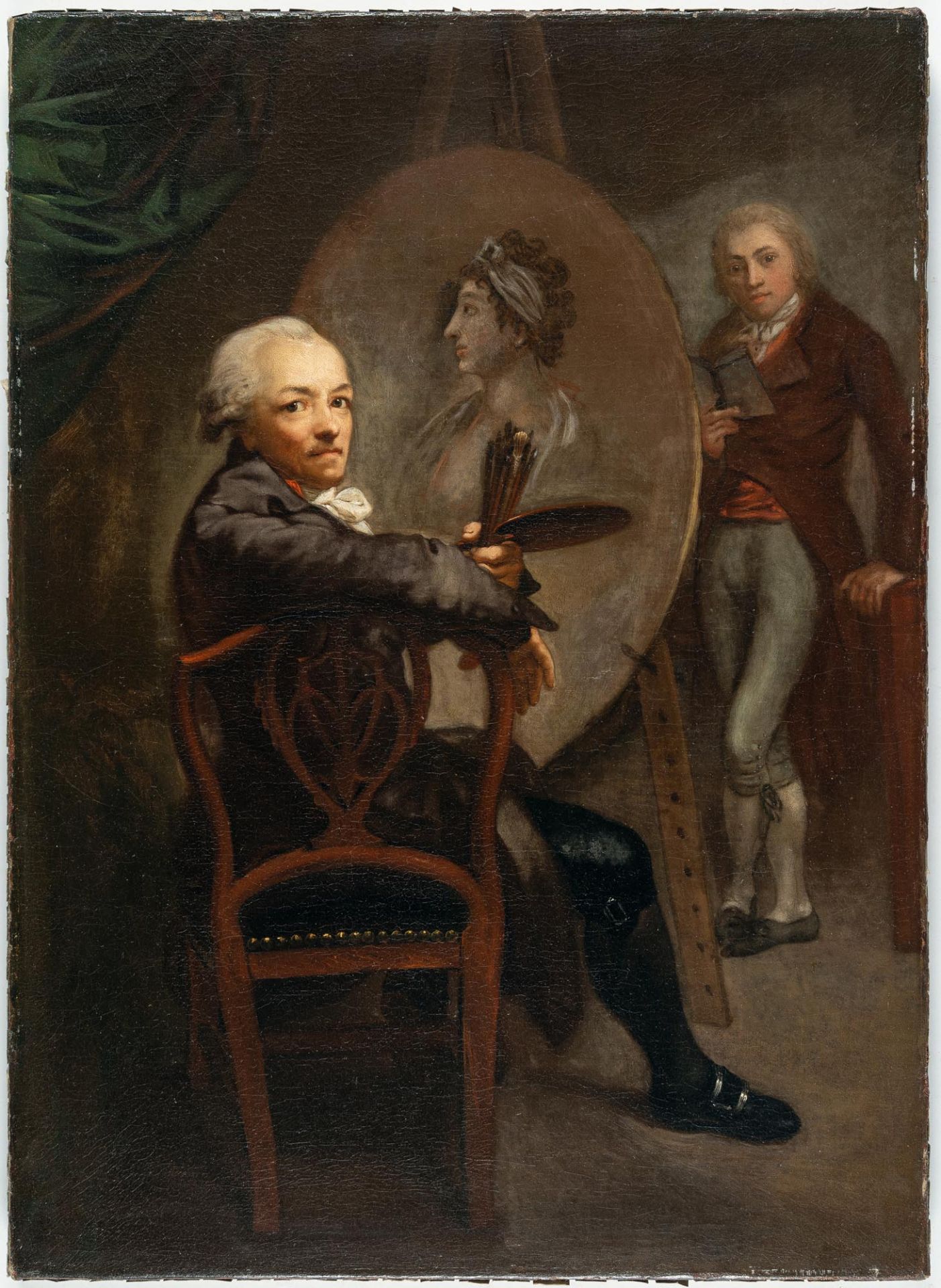 Anton Graff (1736 Wintherthur - Dresden 1813) – Self-portrait in front of the easel, Christoph - Image 2 of 4