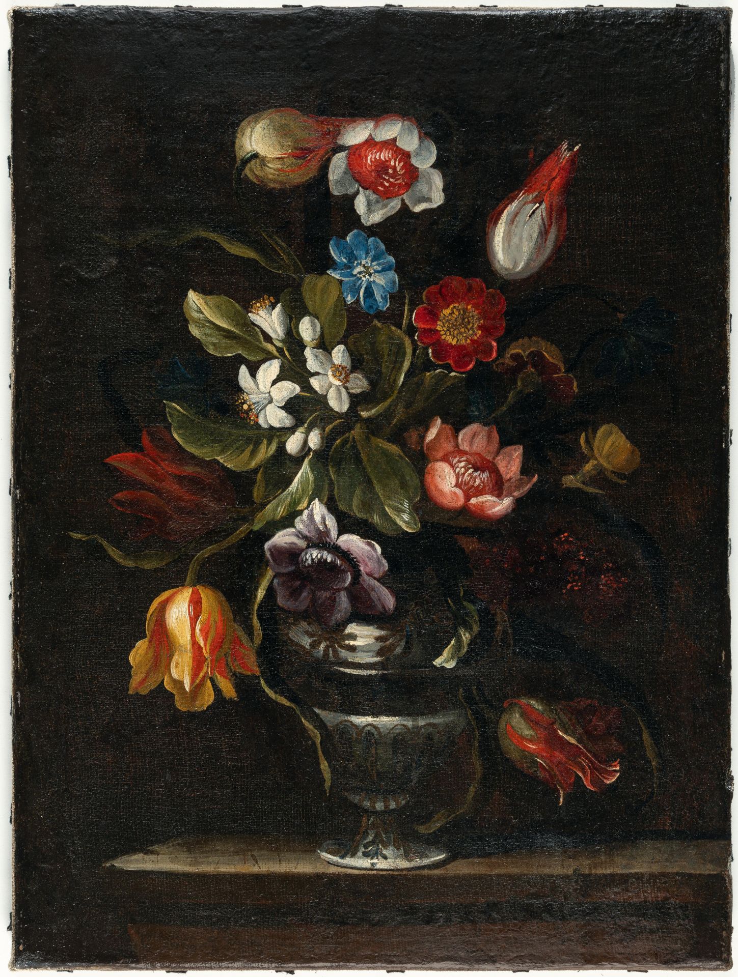 Gaspar Peeter Verbruggen D. J. (Zugeschrieben) (1664 - Antwerpen - 1730) – Tulpen und Orangenblüten - Bild 2 aus 4