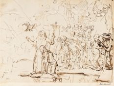 Rembrandt Harmensz. van Rijn (Schule) (1606 Leiden - Amsterdam 1669) – Die Taufe Christi