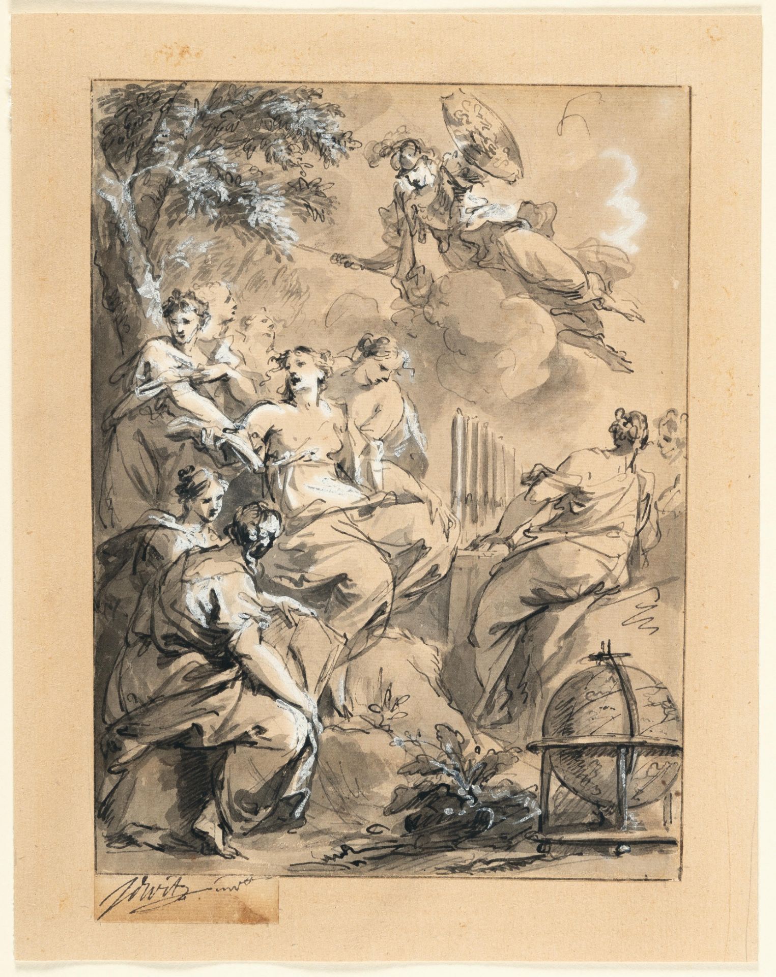 Jacob de Wit (1695 - Amsterdam - 1754) – Minerva mit den neun Musen - Bild 2 aus 3