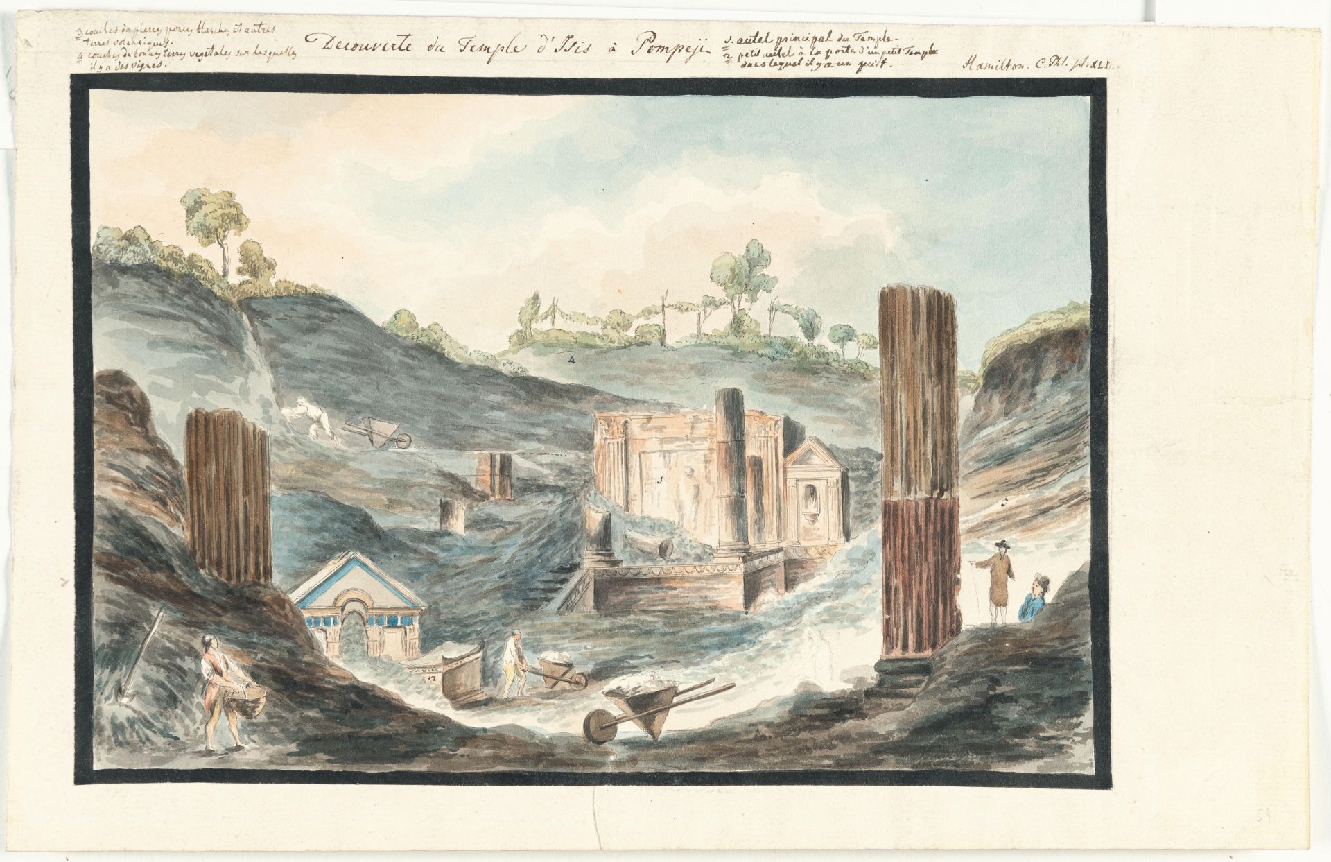 Pietro Fabris (tätig 1740 – 1792 in Neapel) – Die Ausgrabung des Isis-Tempels in Pompeji - Bild 2 aus 4