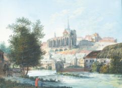 Johann Friedrich Nagel (1765 Waldheim/Sachsen – Meißen 1825) – 2 Bll.: Alte Wasserkunst in Bautzen –